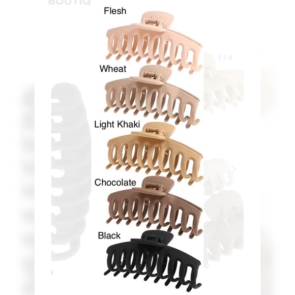 Matte light khaki colored hair clip - Picture 2 of 3